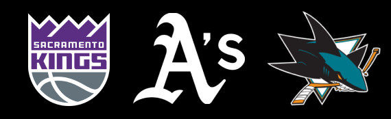 Sacramento Kings, A's, & San Jose Sharks Logos