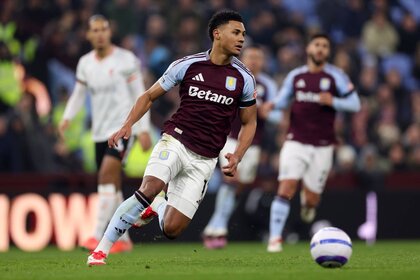 Ollie Watkins of Aston Villa plays in a Premier League match