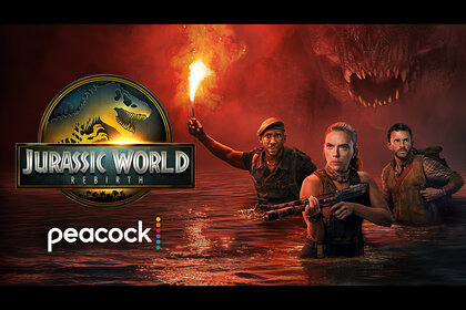 Jurassic World Rebirth Peacock Key Art