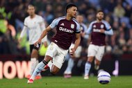 Ollie Watkins of Aston Villa plays in a Premier League match